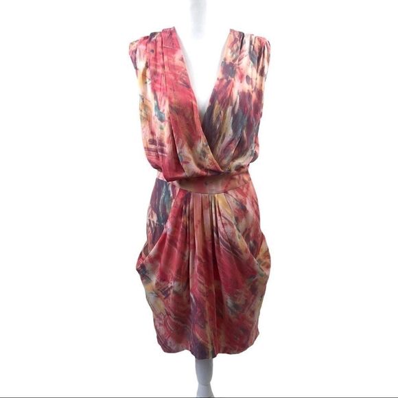 Whistles Sleeveless Silk Tie Dye Dress Size 6 - Picture 1 of 14